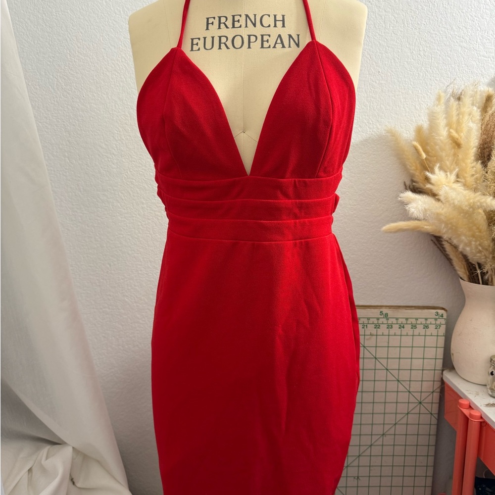 Lulu's Red Ribbed Bodycon Mini Dress - Picture 9 of 12